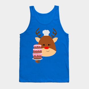 Merry Christmas Reindeer & Cake Tank Top